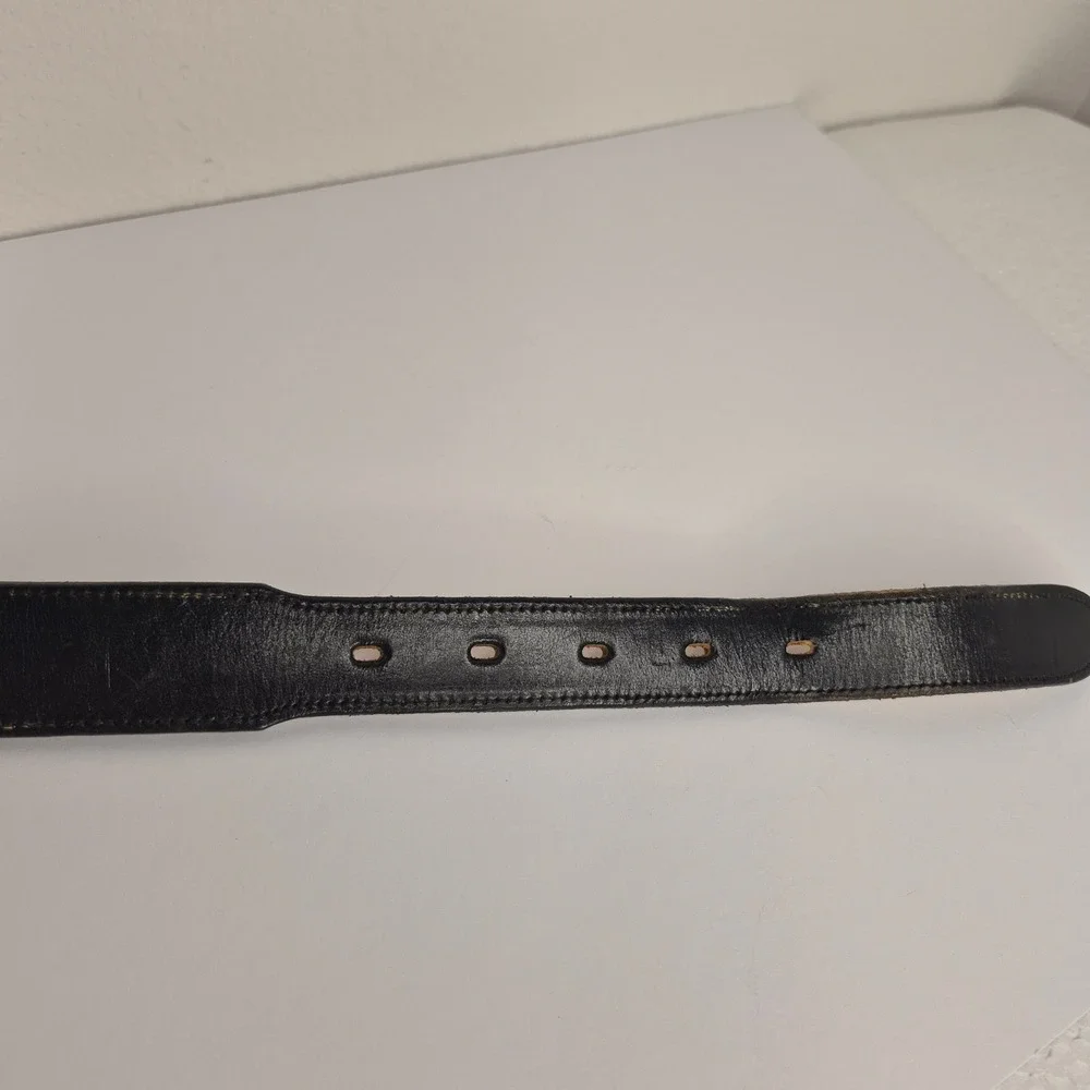 Brazos Joe Western Black Red Woven Leather Concho Belt Made in‎ USA Mens Size 30
